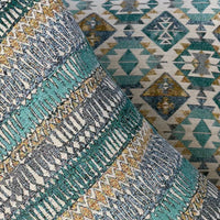 Thumbnail for Zigzag ethnic pattern cushion with textured fabric