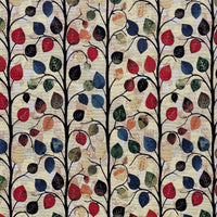 Thumbnail for Heavyweight woven tapestry fabric with autumn leaves design 350gsm