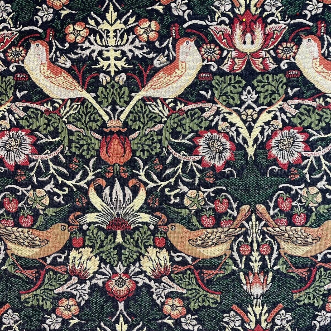Black arts and crafts William Morris woven textile.