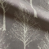 Thumbnail for Scandinavian taupe grey tree fabric with linen look texture