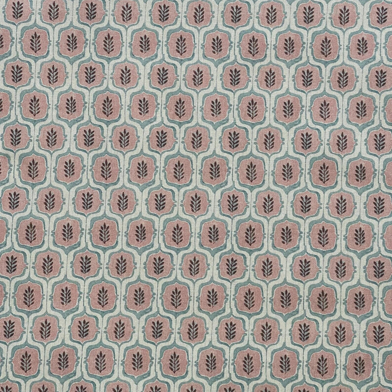 Blush leaf motif fabric for French country interiors.