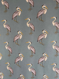 Thumbnail for Linen-look heron print fabric for table runners

