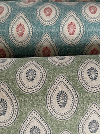 Thumbnail for Traditional paisley fabric in teal for home decor and sewing