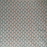 Thumbnail for Linen look cotton blend fabric with teal and red paisley pattern
