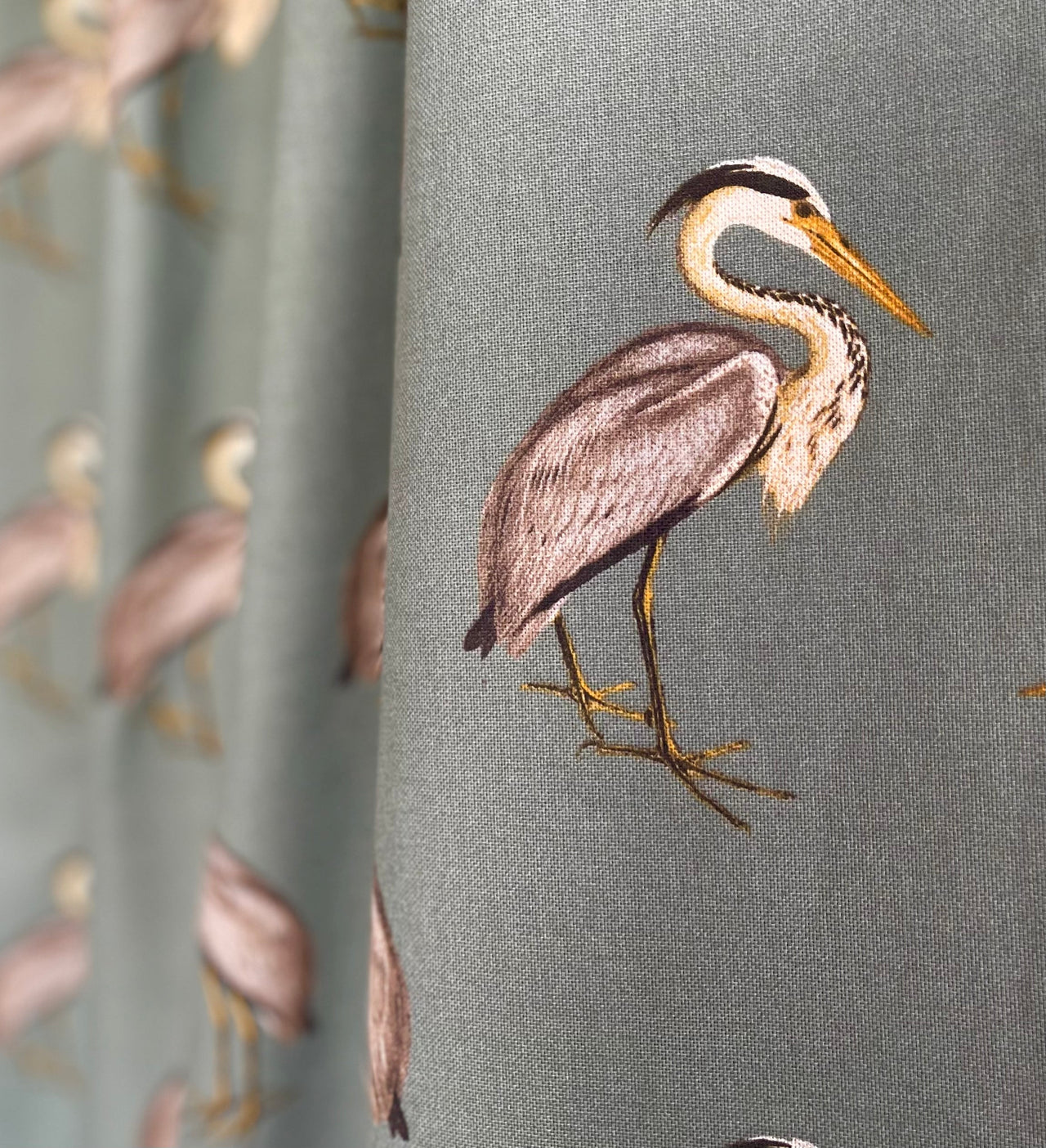 Coastal wildlife motif fabric with bird patterns