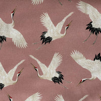 Thumbnail for Smooth cotton fabric with repeating Japanese crane artwork.