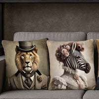 Thumbnail for The Aristocrat Lion & Lady Zebra Cushion Set