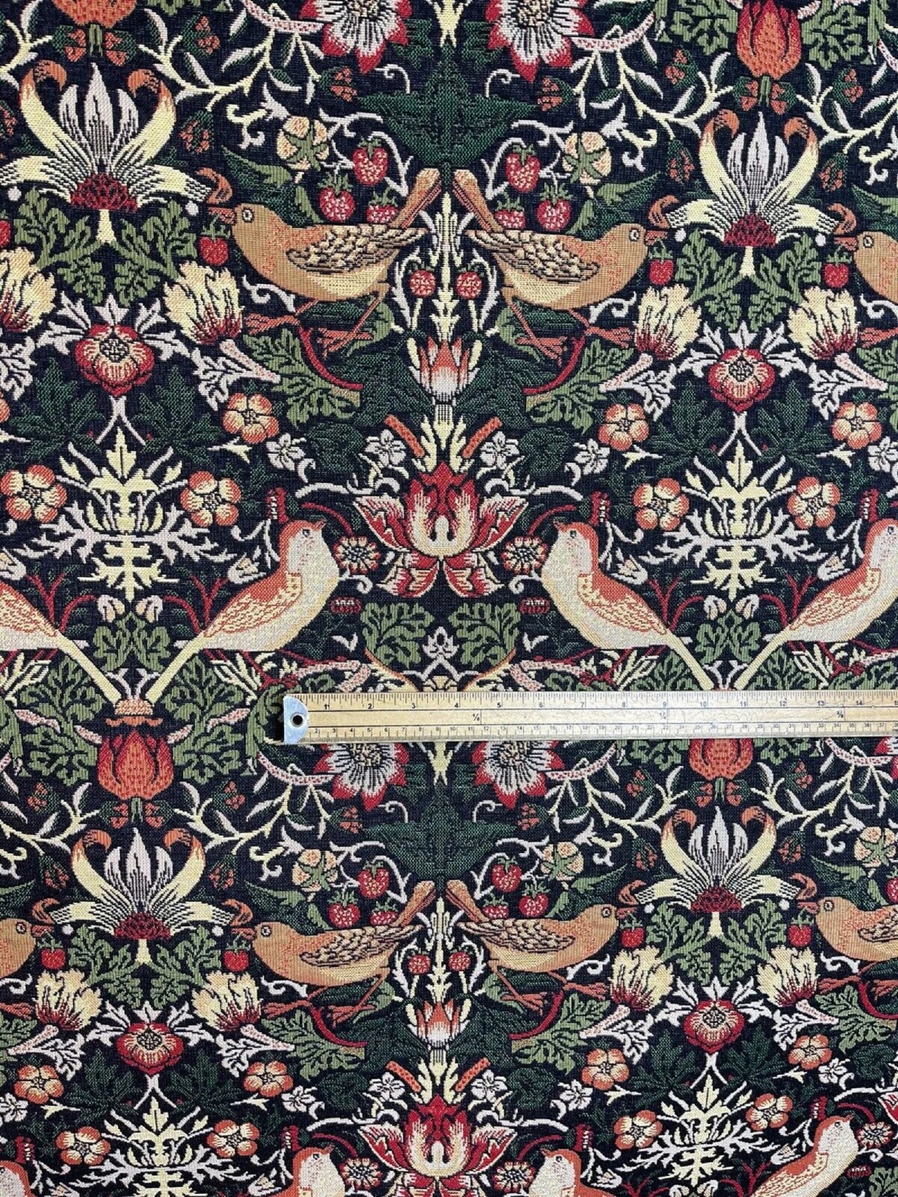 Botanical Strawberry Thief William Morris tapestry fabric.