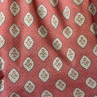 Thumbnail for Rose pink furnishing fabric with block print floral design