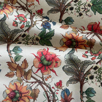 Thumbnail for Traditional floral tapestry fabric in warm earthy tones