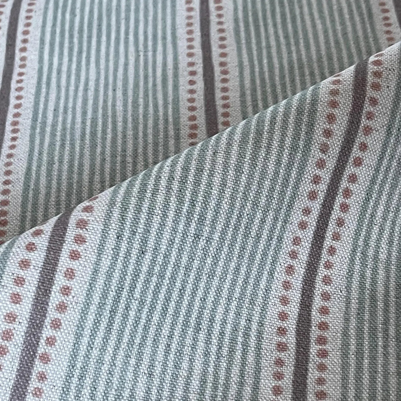 French inspired cotton linen fabric in neutral stripe pattern