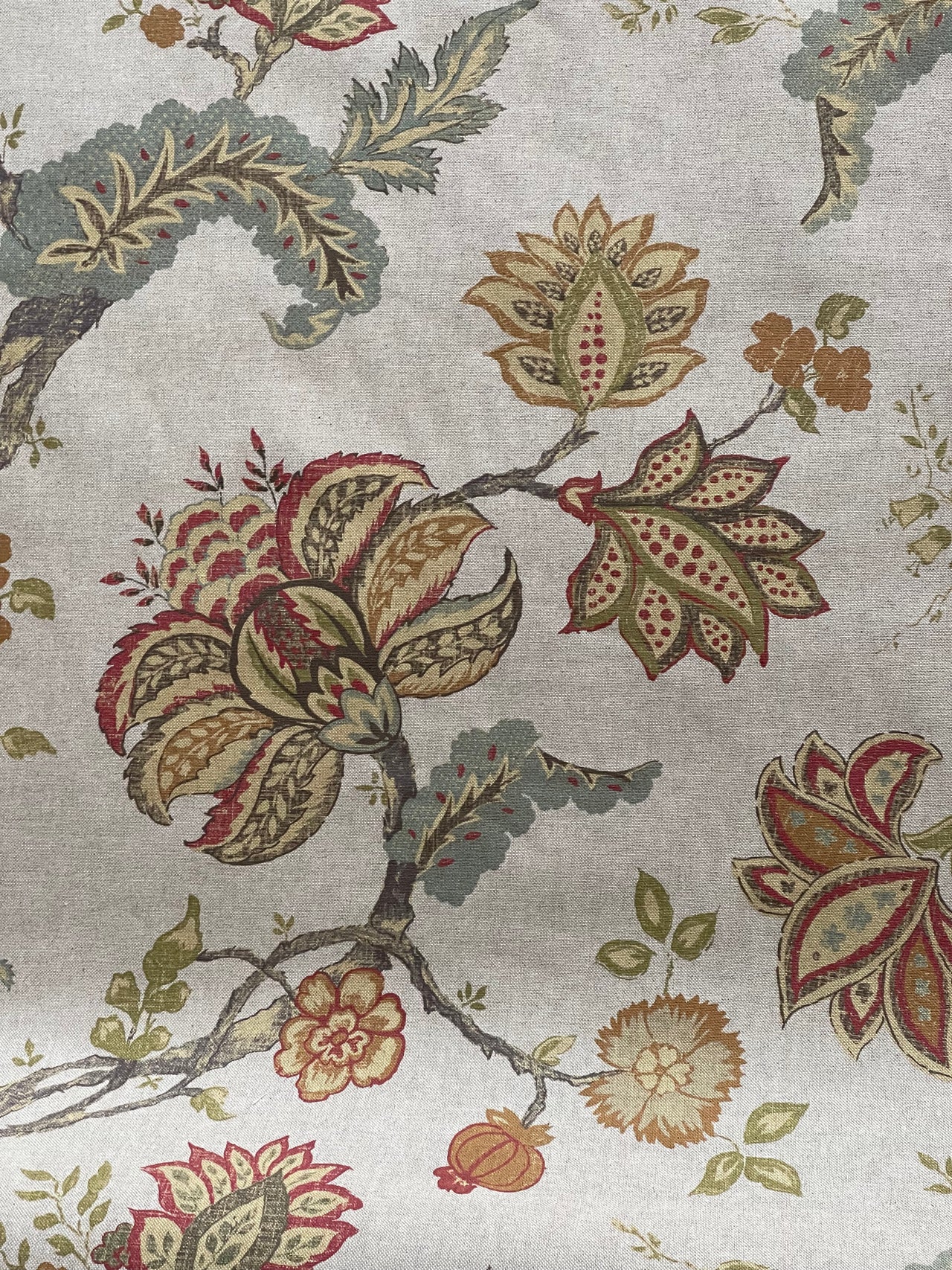Heritage style Jacobean trail fabric for curtains and drapery