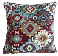 Thumbnail for Handmade rustic pillow cover with ethnic pattern.