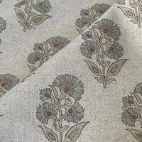 Thumbnail for Natural linen-look floral fabric for relaxed home décor