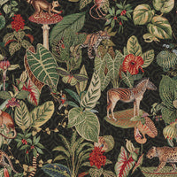 Thumbnail for Jungle Kingdom woven fabric with safari animals.