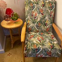 Thumbnail for Botanical-themed armchair in cozy living room