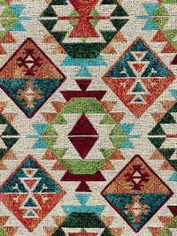 Thumbnail for Geometric diamond motif kilim fabric