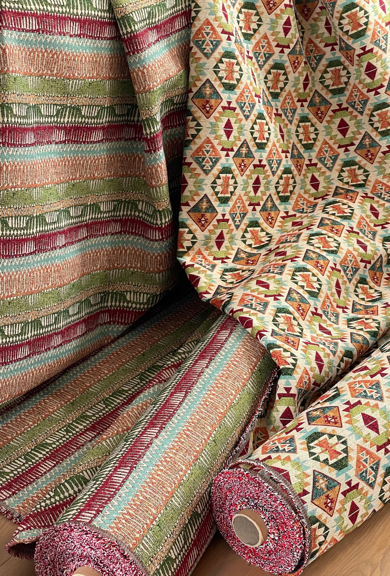 Moroccan textile with bold stripe design