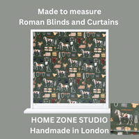 Thumbnail for Equestrian Home Fabric – Gold Olive Horse Print for Traditional Interiors