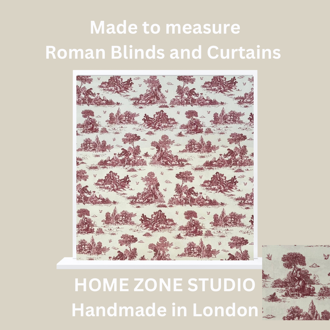 Classic Red Toile de Jouy Fabric Mountain and Nature Lovers, Shepherds, Birds, Flowers and Trees