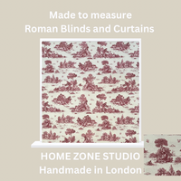 Thumbnail for Classic Red Toile de Jouy Fabric Mountain and Nature Lovers, Shepherds, Birds, Flowers and Trees