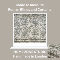 Thumbnail for Cow Parsley Cotton Linen Look Fabric – Olive Green and Oatmeal Floral Print for Curtains Roman Blinds - Soft Furnishing