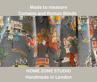 Thumbnail for Grey Cotton Fabric with Elephants & Palms Trees - Maharaja Inspired Pattern Palatial Jaipur Dreams