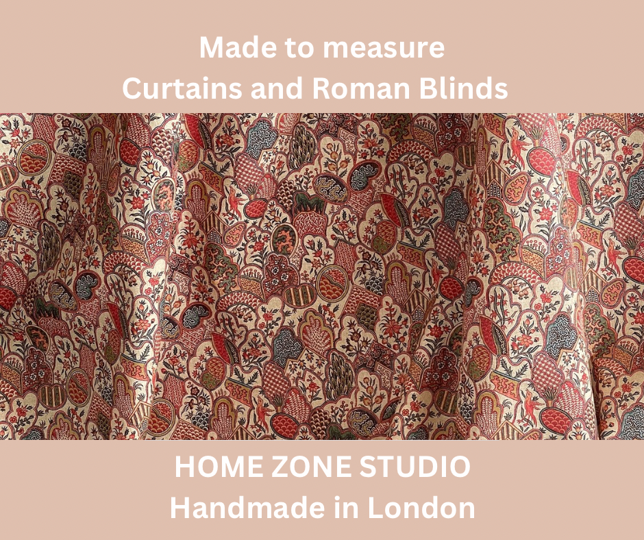 Saffron Bloom Upholstery Fabric – Traditional Eastern Botanical Print on Organic Cotton