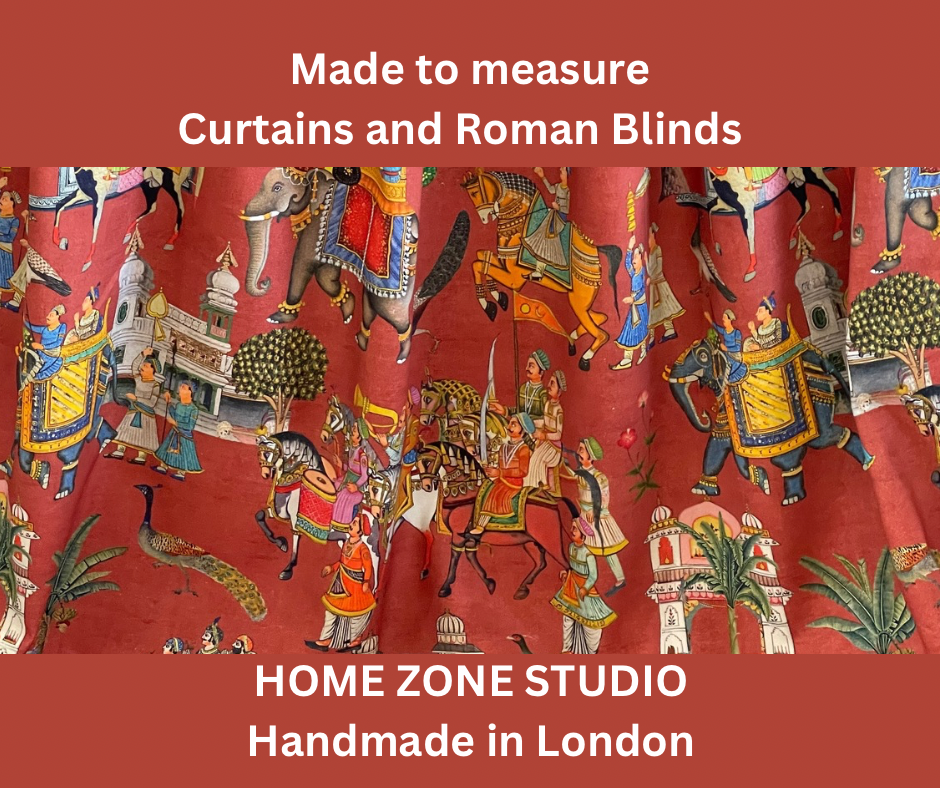 Rusty Red Cotton Fabric with Elephants & Palms Trees - Maharaja Inspired Pattern Jaipur Dreams