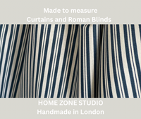 Thumbnail for Blue Nautical Ticking Stripes Cotton Fabric - Ideal for Home Decor, Upholstery & Soft Furnishings