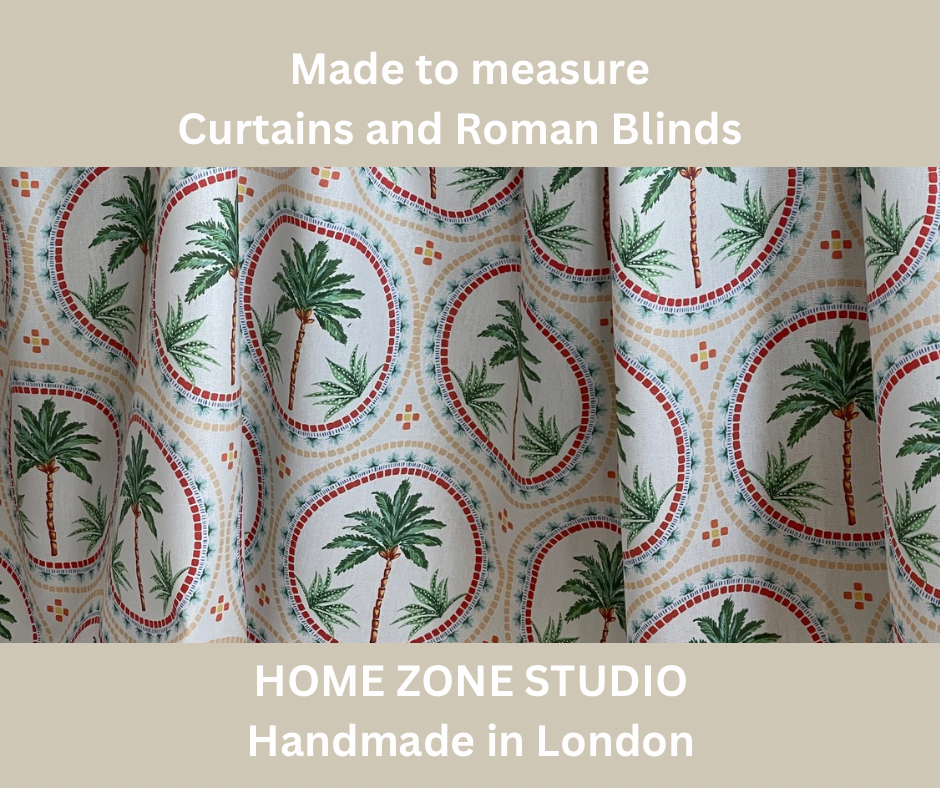Palm Tree Mosaic Print Fabric - Vibrant Beach Home Decor Material