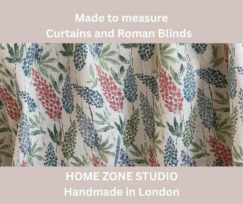 Rustic Cloverfield Cotton – Woodland Sap Green & Red Florals on Grey Oatmeal, for Home Decor and Soft Furnishings