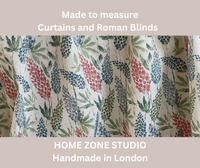 Thumbnail for Rustic Cloverfield Cotton – Woodland Sap Green & Red Florals on Grey Oatmeal, for Home Decor and Soft Furnishings