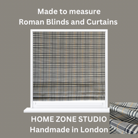 Thumbnail for Windsor Plaid Fabric – Black & Cream Check with Gold Stripe – Organic Cotton Upholstery