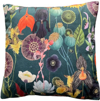 Thumbnail for Colorful velvet cushion with flowers and seed pods