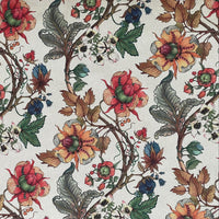 Thumbnail for Linen-look cotton floral fabric for curtains and blinds