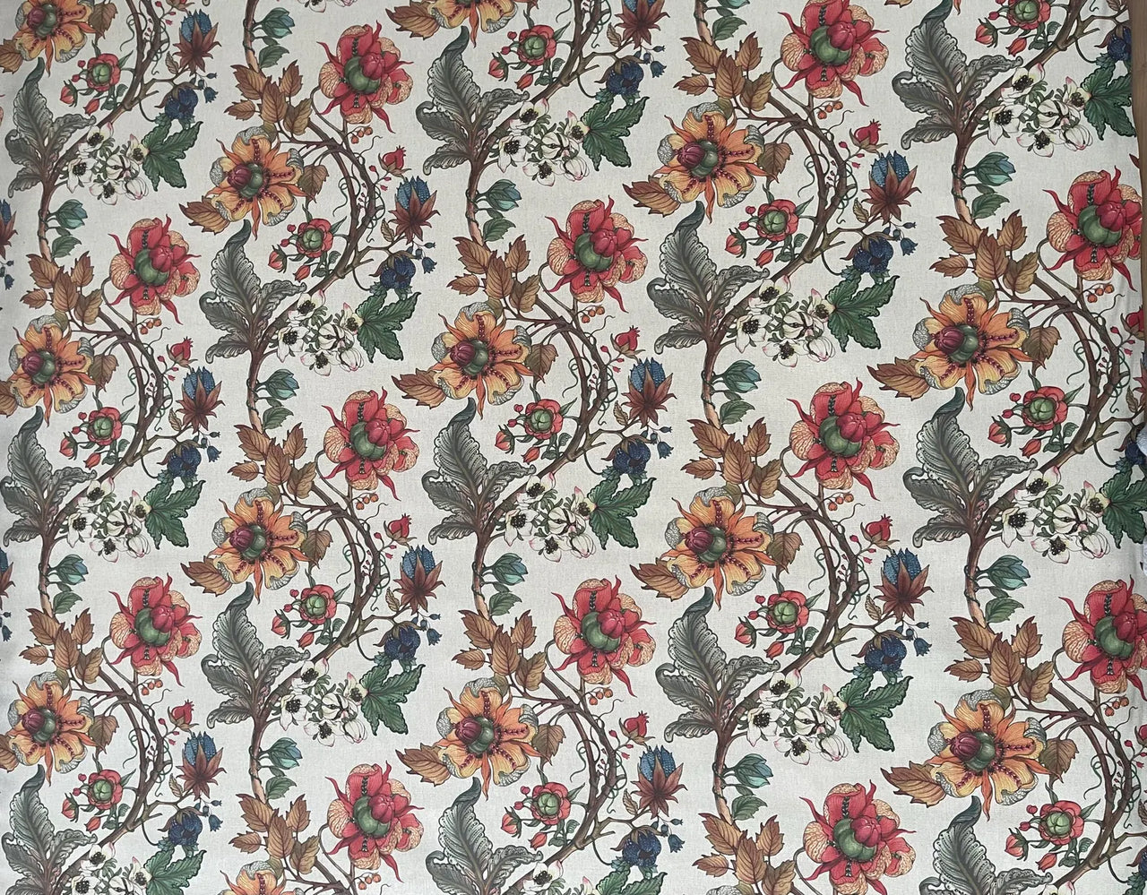 Ornate botanical fabric for curtains and soft furnishings