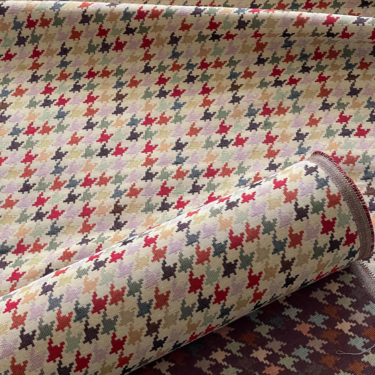 Bohemian houndstooth tapestry fabric