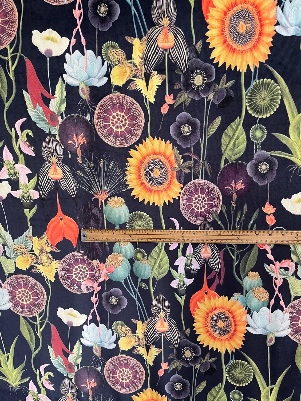 Colorful wildflower and sunflower upholstery