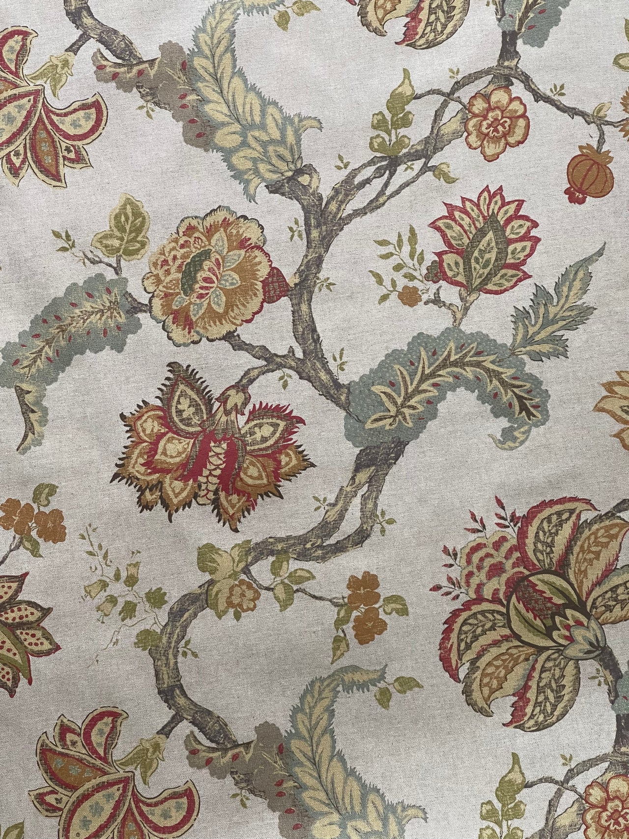 Jacobean botanical trail fabric for upholstery and soft furnishings