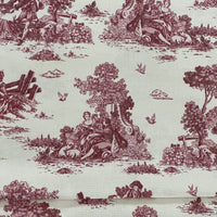 Thumbnail for Vintage-style toile fabric pattern with classical scenes and nature elements.