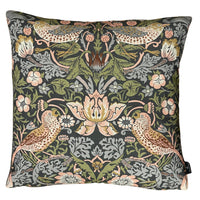 Thumbnail for Strawberry Thief blue decorative throw pillow