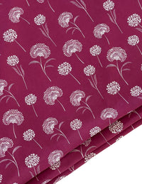 Thumbnail for Elegant Dandelion Linen look Red Burgundy Fabric Botanical Pattern for Upholstery, Drapery & Crafts