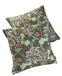 Thumbnail for William Morris Cushion Cover Green Seaweed Floral Vintage Design with Orange Flowers Home Decor