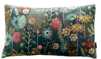 Thumbnail for Decorative pillow with floral pattern on a blue background