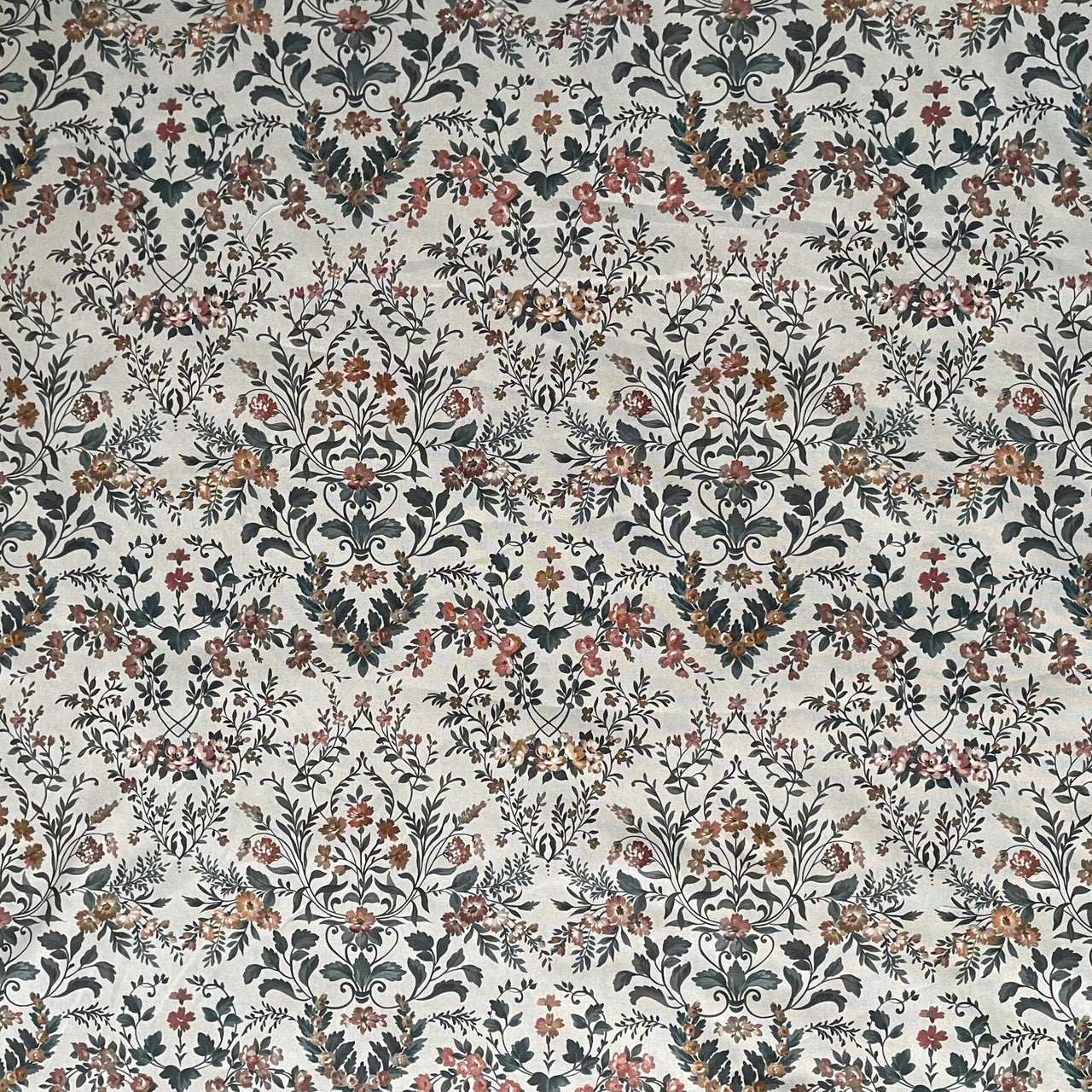 Ashcombe Garden botanical floral organic cotton fabric close up