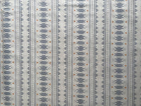 Thumbnail for Blue grey Southwestern Aztec fabric with tribal geometric stripe linen look texture