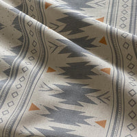 Thumbnail for Boho Southwestern fabric blue grey geometric pattern for cushions and blinds