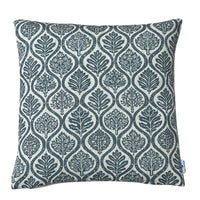Thumbnail for slate blue ogee cushion cover botanical pattern