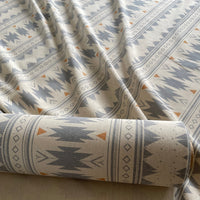 Thumbnail for Blue Aztec fabric with Southwestern tribal geometric pattern linen look